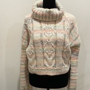 Free People Popsicle Marled Pullover Sweater Turtleneck Multi Color